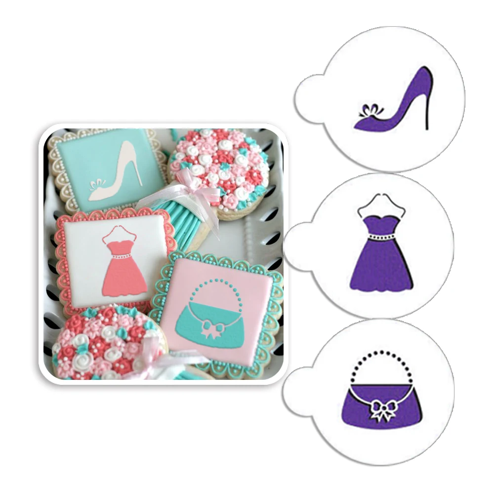 

Fashionista Cookie Stencil Set,Tools Cake Decoration Stencil,Fondant Stencils Cake Decorating Tool Set,Stencil Cake Tools ST-607
