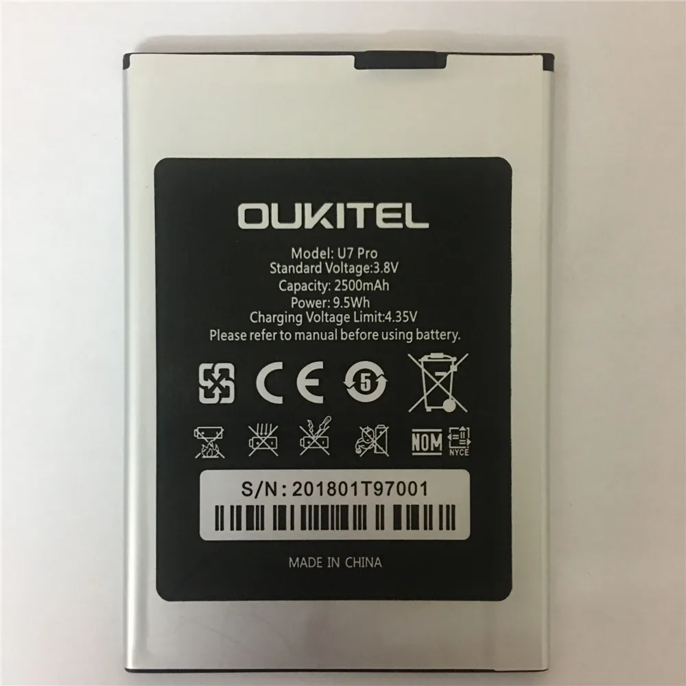 Для Oukitel U7 Pro аккумулятор высокого качества Замена 2500 мАч