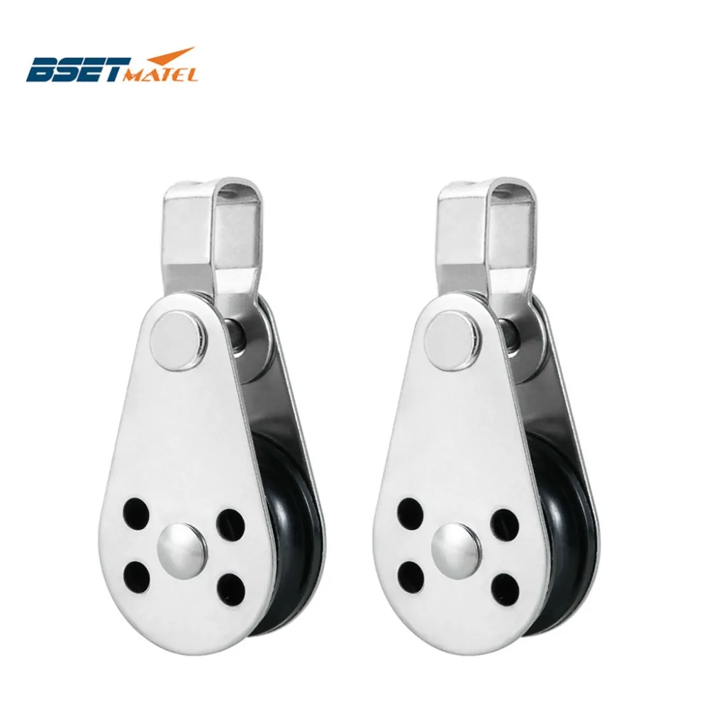 2 шт. шкив BSET MATEL SS316 трос бегун каяк аксессуары для лодок якорь тележка комплект мм