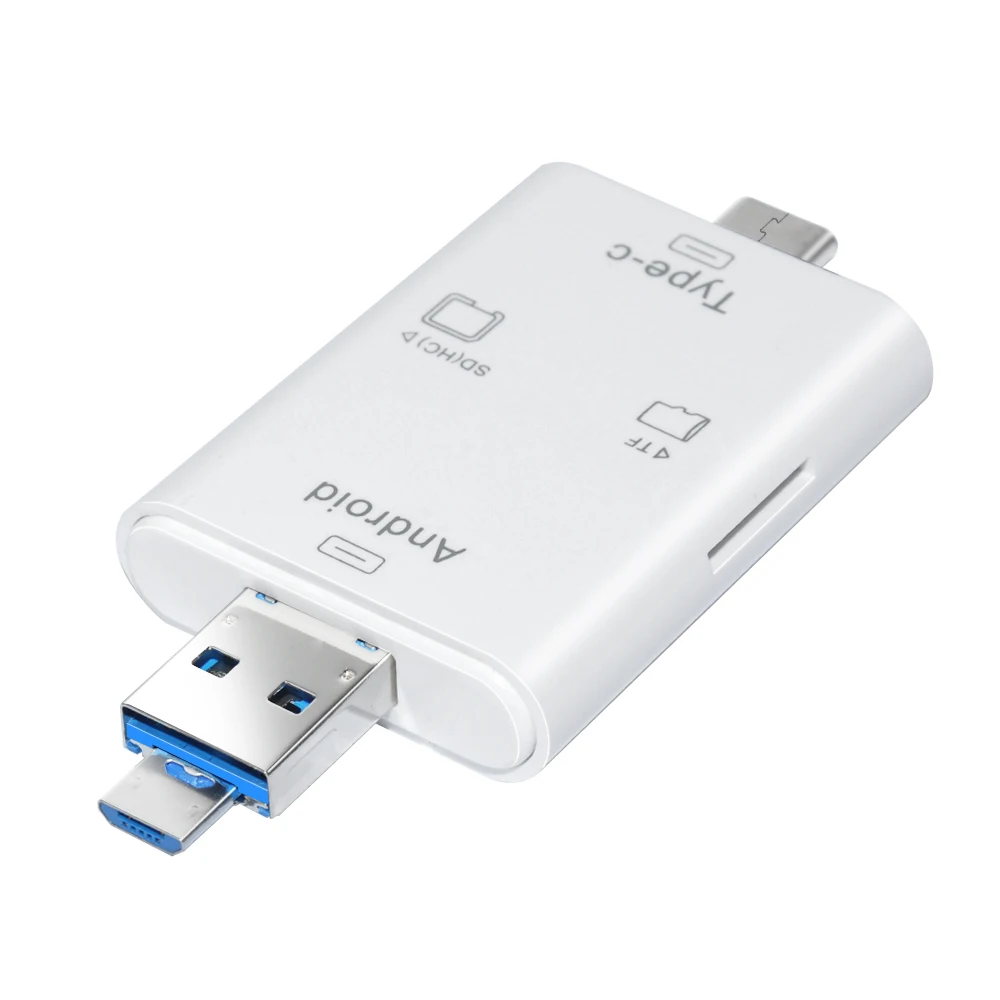 Кардридер Deepfox 3 в 1 USB Type C Micro 2 0 TF SD OTG кардридер для телефонов Android ноутбуков