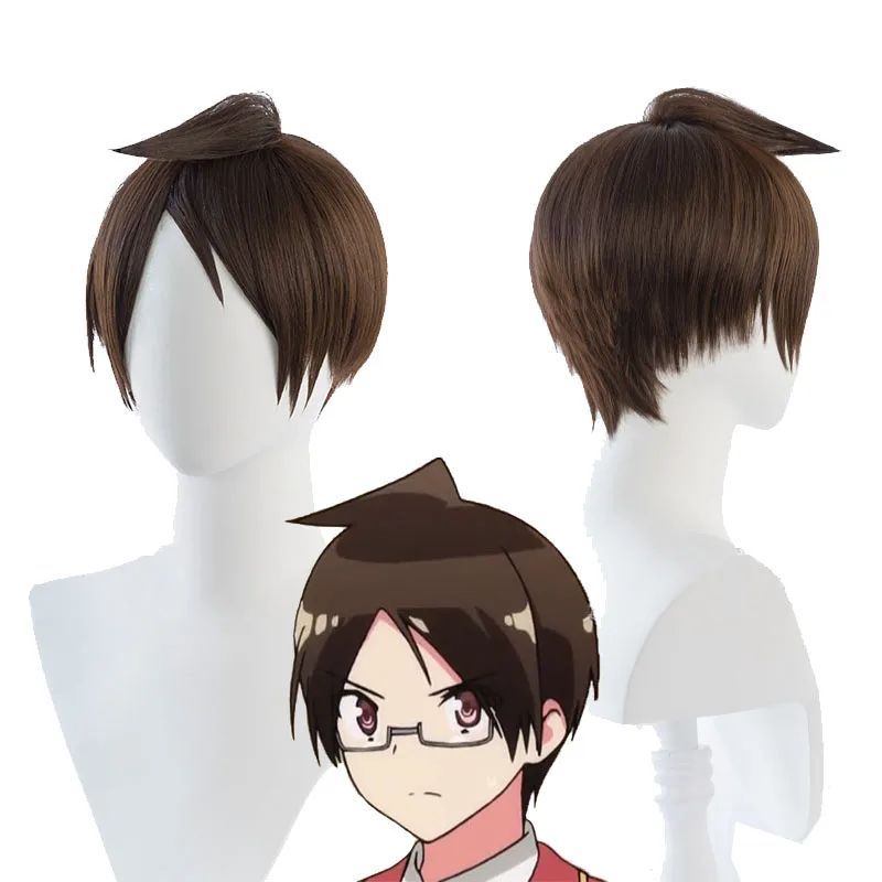 Cosroad Ainme We Never Learn Bokuben Yuiga Nariyuki Cosplay Wig Short Brown Wigs | Тематическая одежда и униформа