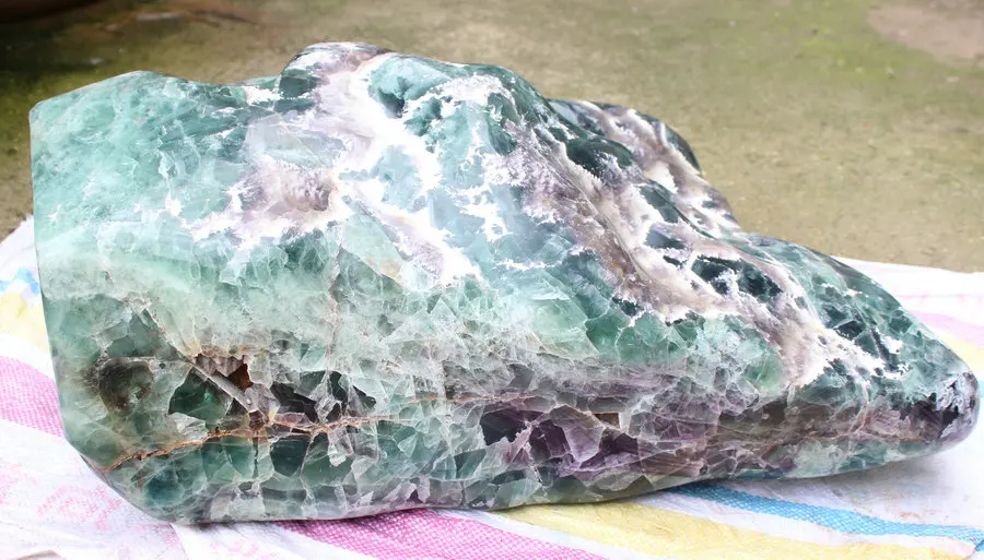 83 кг 183LB огромная Натуральная Зеленая фиолетовая флюоритовая, Хрустальная каменная полированный Исцеление минеральный образец дисплея, камень для медитации