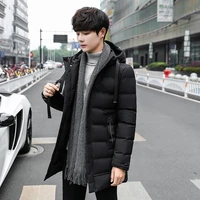 fashion mens cotton thick coat long cotton padded jacket coat hooded thick long clothing korean youth leisure cotton winter l190
