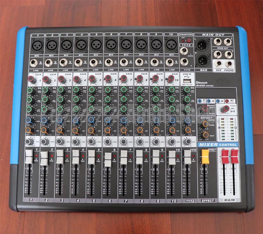 Xgwth Sound Mixing Console with USB Bluetooth Record +48V Phantom Power Monitor Paths Digital Effect 12 Channel Audio Mixer | Электроника