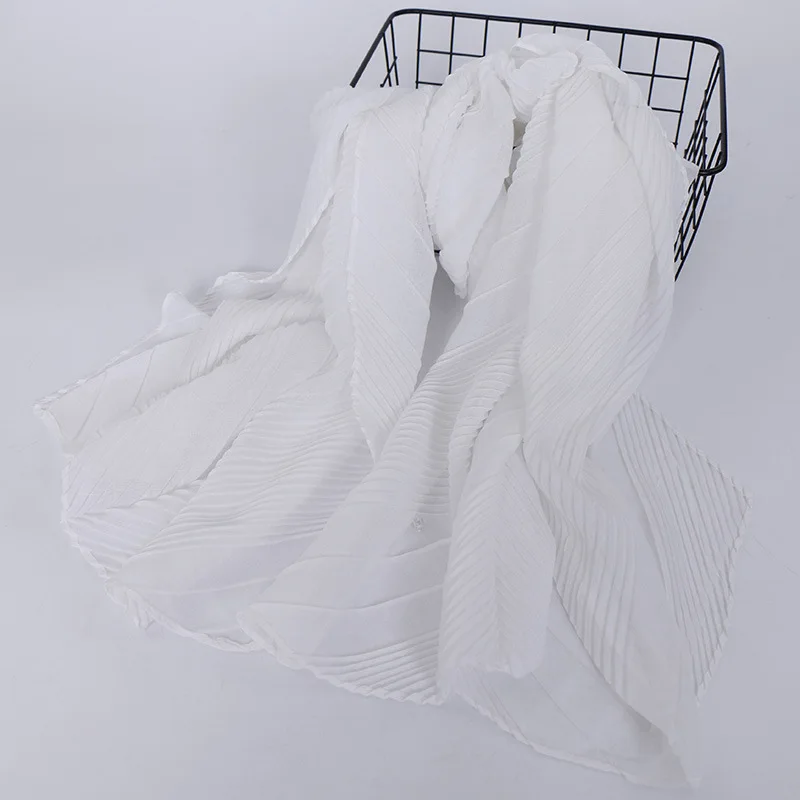 3 white 10 шт./лот, Женский хлопковый хиджаб, шарф, однотонный, мусульманский хиджаб, шаль, ислам, тюрбан, морщины, головной убор, глушитель, шарфы, палантин - Цвет: 3 white