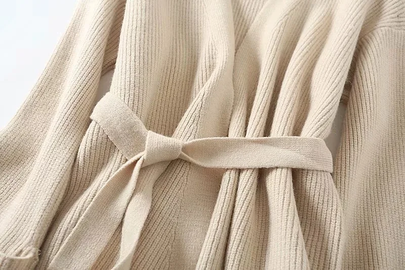Autumn Winter Women Chic Fleece Cardigan Solid V Neck Knitted Sweaters Warm Casual Coat |