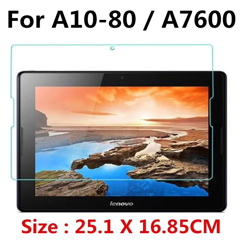 For A10-80 Закаленное Стекло для lenovo Tab 2 A10-70 A10-70F A10-70L A10-30 A10-30F X30F A10-80 A7600 10,1 планшет Экран защитная пленка - Цвет: For A10-80