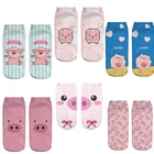 Корейский женский кавайный 3D принт Harajuku, повседневный розовый свиньясобакакошка, летний мультяшный короткий ножной браслет носки милые забавные для женщин