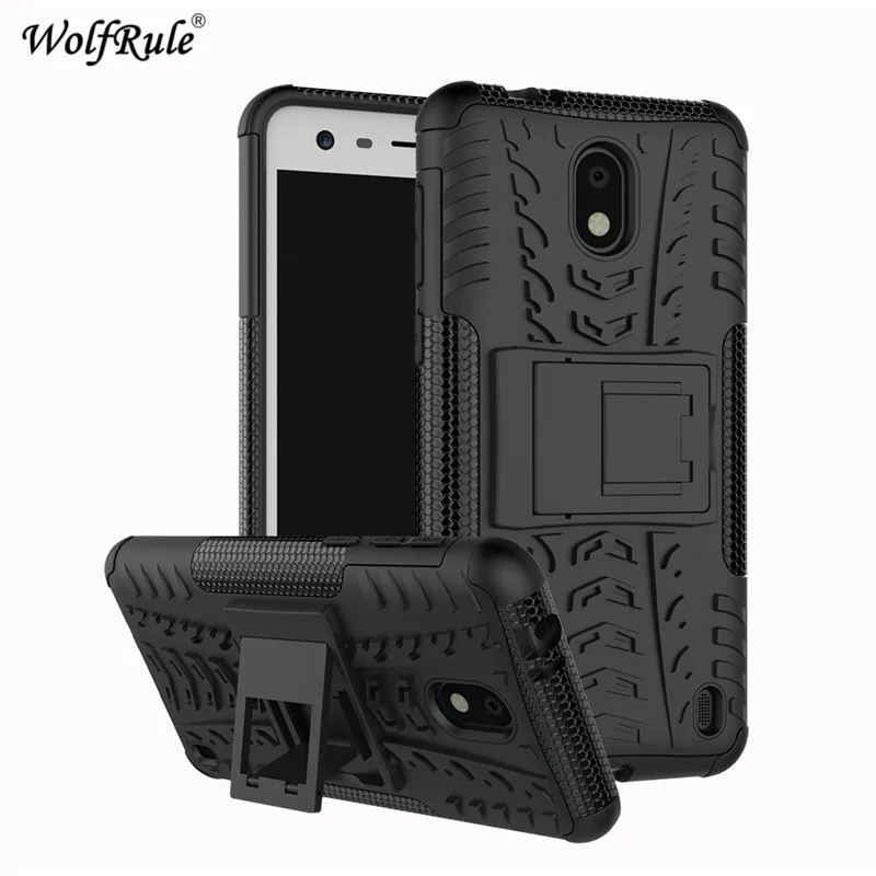 Чехол WolfRule с двойным слоем брони из силикона TPU со стендом для Nokia 2, 5,0 дюймов.