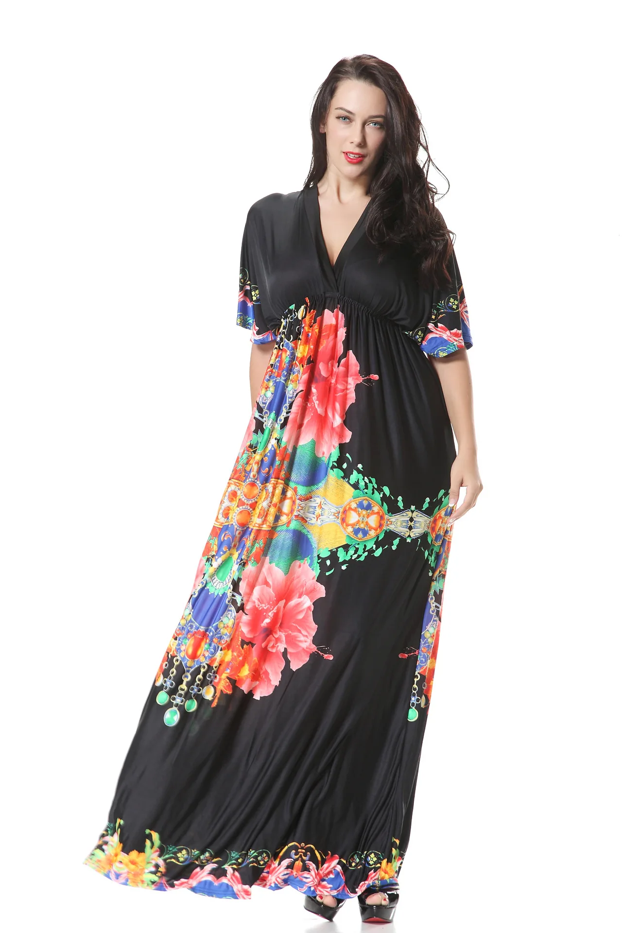 Женское платье с V образным вырезом без рукавов|dress feeling|dress printsdress cream |