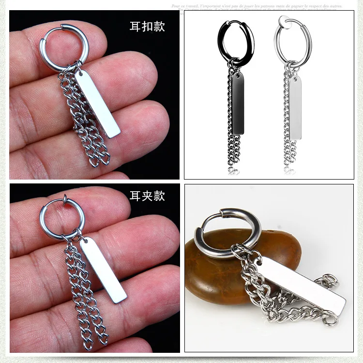 1 пара 2 шт. Крест кисточкой серьги для мужчин и женщин круг из нержавеющей стали с