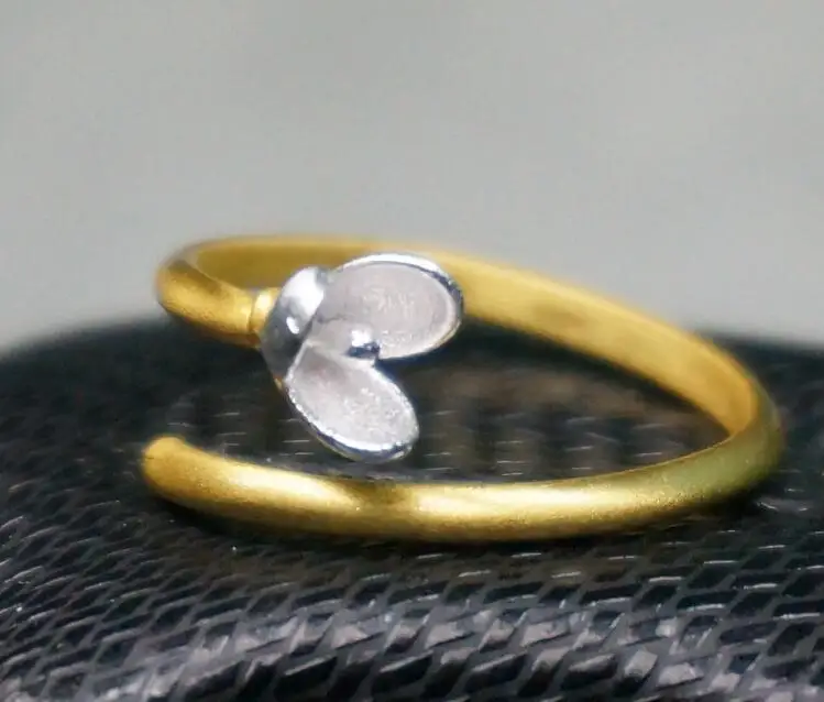 925 серебро двухцветный цвет открытие женский кольцо ювелирных изделий Цветы