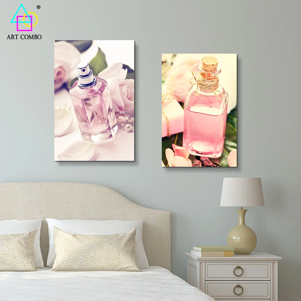 Современный Натюрморт Холст для Живописи Очаровательный Розовый Духи Wall Art Picture