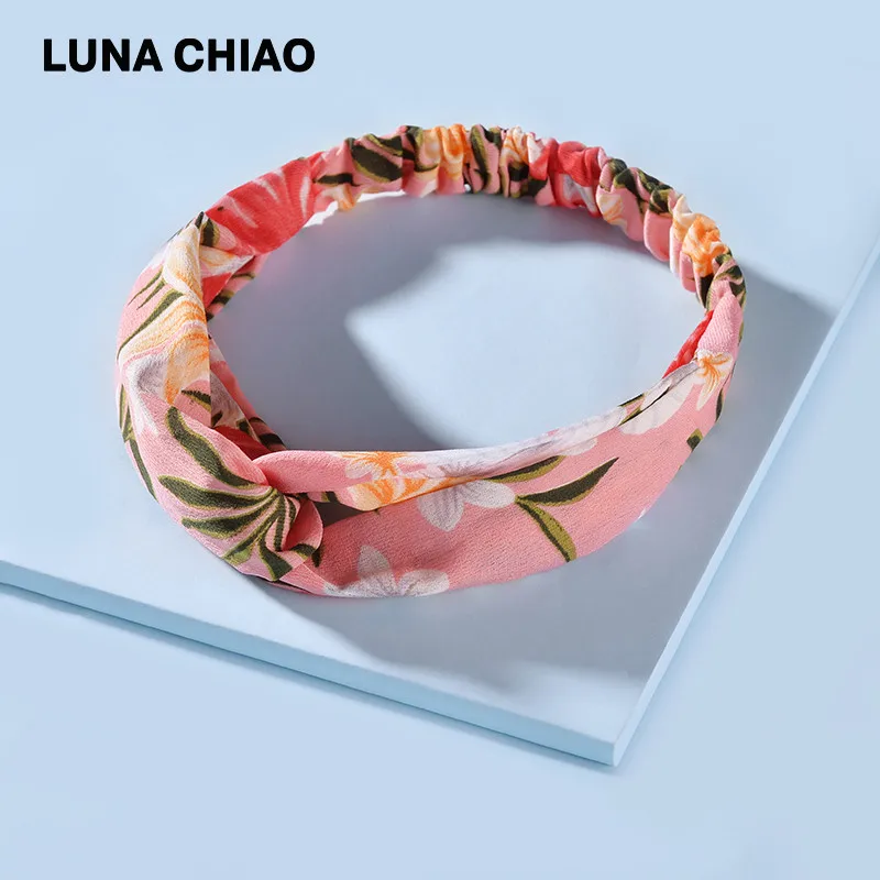 LUNA CHIAO, модные женские аксессуары для волос, дикие цветы, печатная ткань в цветочек, повязки на голову, богемный стиль, мягкие повязки на голову - Цвет: Picture Color