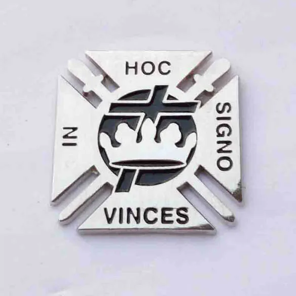 M223 1 шт &quotСеребряный тон Freemason брошь булавки VINCES IN HOC SIGNO Masonic отворот значок|brooch