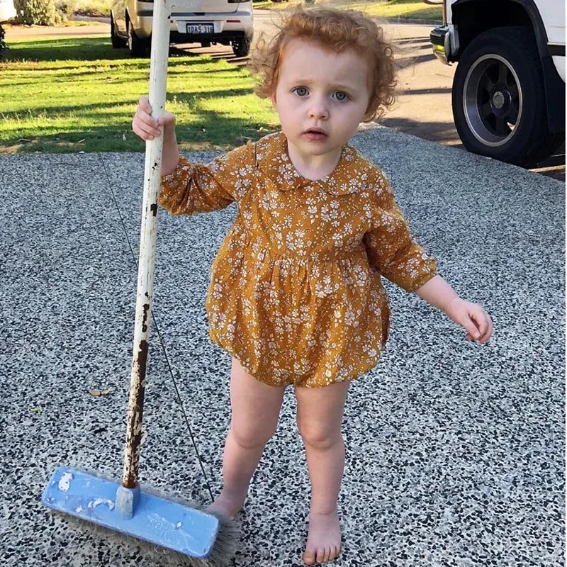 Одежда для маленьких девочек яркий цветочный зимний комбинезон 3-24 месяцев 2019 |