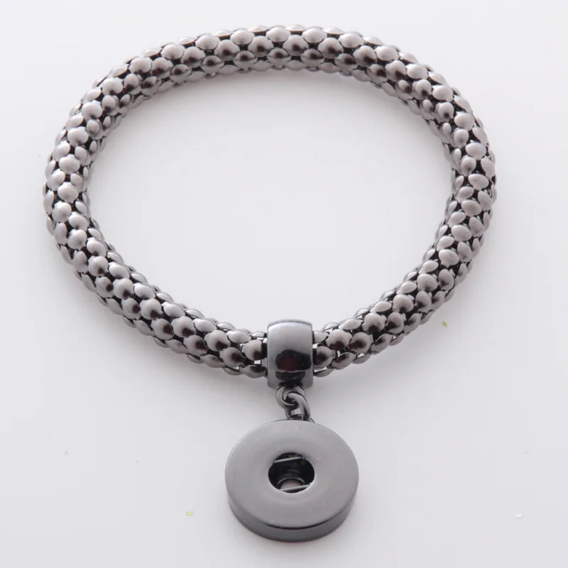 gunblack Новейшие Модные DIY ювелирных Для женщин One Direction выберите Silver Цвет металла Упругие кнопки Новая кнопка браслет - Окраска металла: gunblack