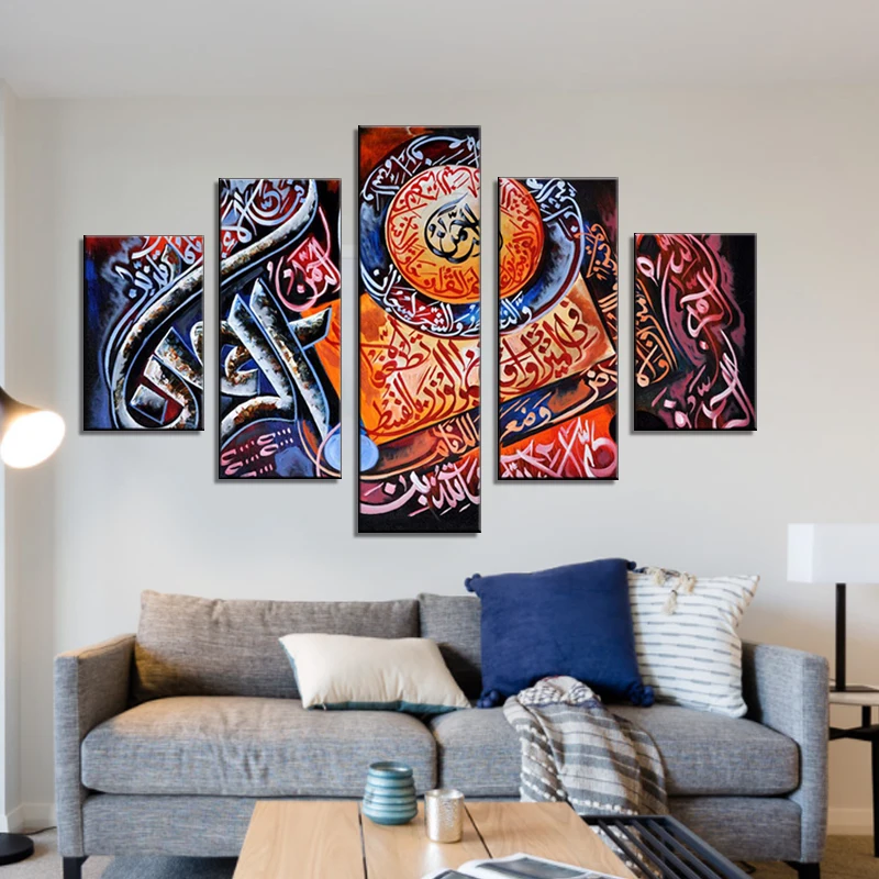 5 шт. холст настенная живопись знак Om изображения медитирующие мир исцеление