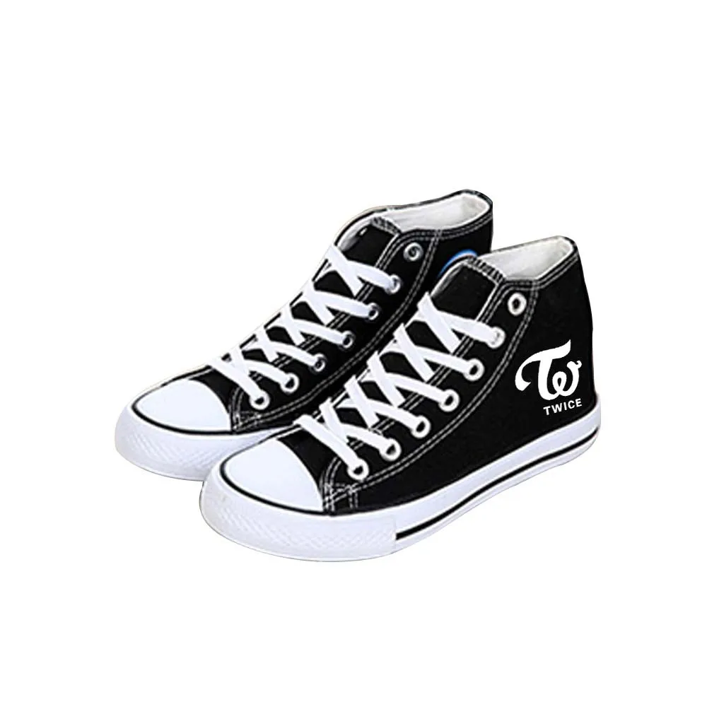 Size 390 Новинка; Kpop Twice; парусиновые низкие Туфли; женская повседневная обувь для пары - Цвет: Size 390