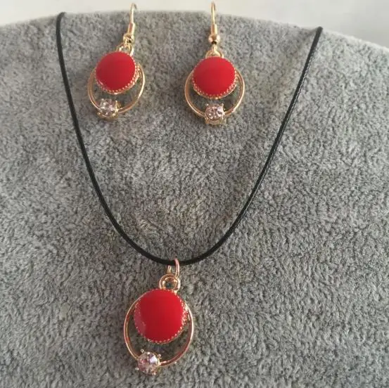 N1005 модный геометрический круг кулон ожерелье серьги привлекательный чокер