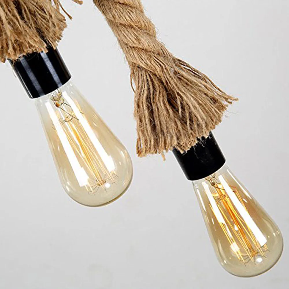 Винтажная веревочная Подвесная лампа в стиле ретро креативный индивидуальный