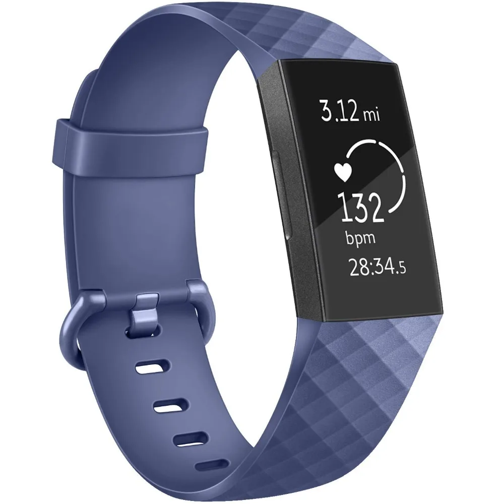 Мягкий силиконовый сменный t образный ремешок для Fitbit Charge 3 SE с металлической