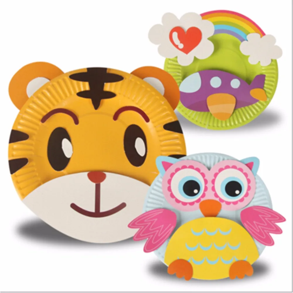 Милая бумажная тарелка детская ручная работа красочные Наборы для творчества
