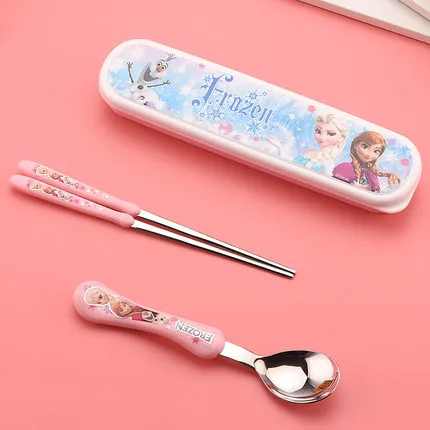 

Disney Tableware Children Learn Chopsticks Baby Training Chopsticks Auxiliary Stainless Steel Practice Chopsticks Spoon Fork Set