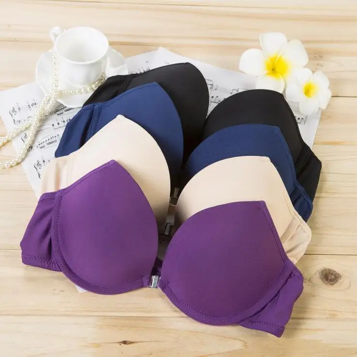 Women Sexy Bra Set With Underwire Front Closure Seamless AB Cup Cross Straps Butterfly Lace Summer Sujetador Para Mujer T1468