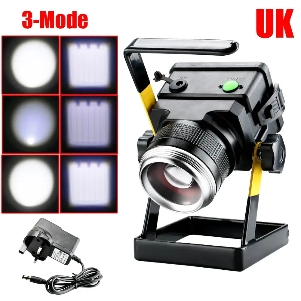 

Rechargeable led floodlight 30W camping light portable lantern 3 Modes Work Light+Battery for hiking outdoor using