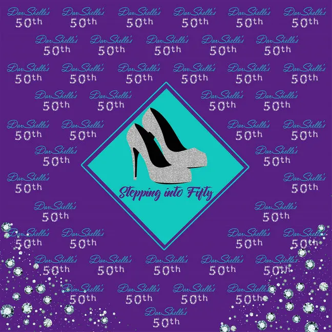 

custom Diamond And Crystal Shoes Heels 50th Purple Cinderella backdrops High quality Computer print party background