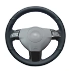 Чехол рулевого колеса автомобиля из черной искусственной кожи для Opel Astra (H) 2004-2009 Zaflra (B) Signum 2005 Vectra (C)