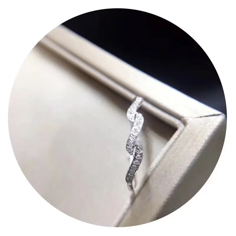 ANI 18 K розовое/белое золото (AU750) Женское Обручальное кольцо сертифицированное I/SI