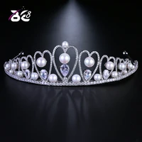 be 8 fashion new jewelry love heart shape wedding bridal pearl crown women hair accessories novia bijoux cheveux h135