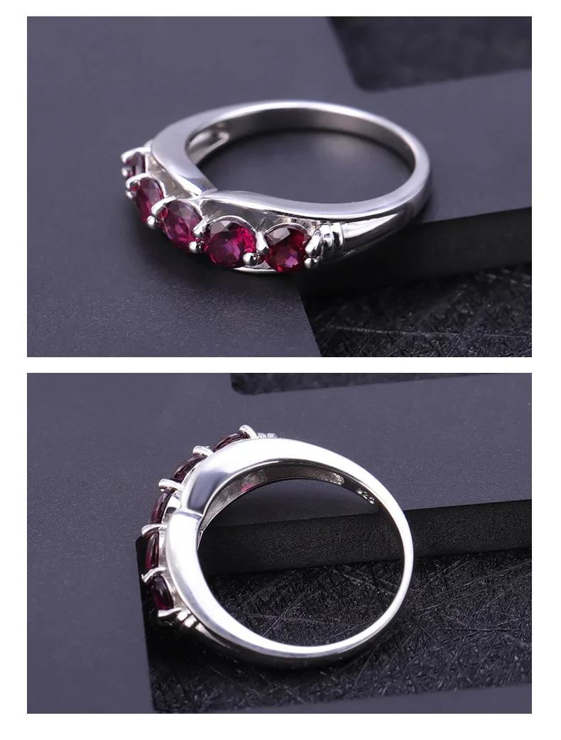 GEM'S BALLET 1.84Ct натуральный родолит гранат драгоценный камень кольцо Твердые 925 пробы серебряные обручальные кольца для женщин ювелирные украшения
