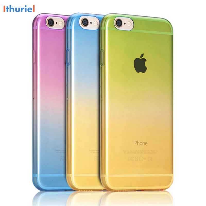 Чехол бампер Ithuriel для iPhone 6 6s 5 5s SE 7 8 plus градиентный чехол Гибкий Мягкий защитный