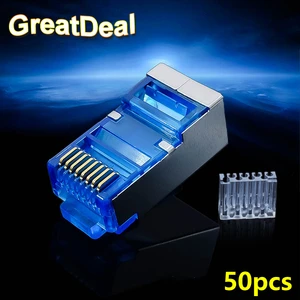 Сетевой разъем 6 rj45, разъем rj45 раздельного типа 8P8C stp, металлические экранированные модульные клеммы HY1532, 50 шт.