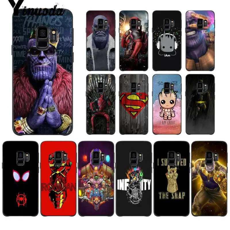 Yinuoda Marvel DC Deadpool Железный человек Человек-паук Thanos Groot чехол для Samsung GalaxyS9 plus S7 edge S6