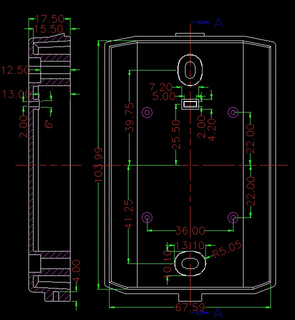 10 шт. пластиковый корпус для электроники настенного монтажа 119*77*22 мм |
