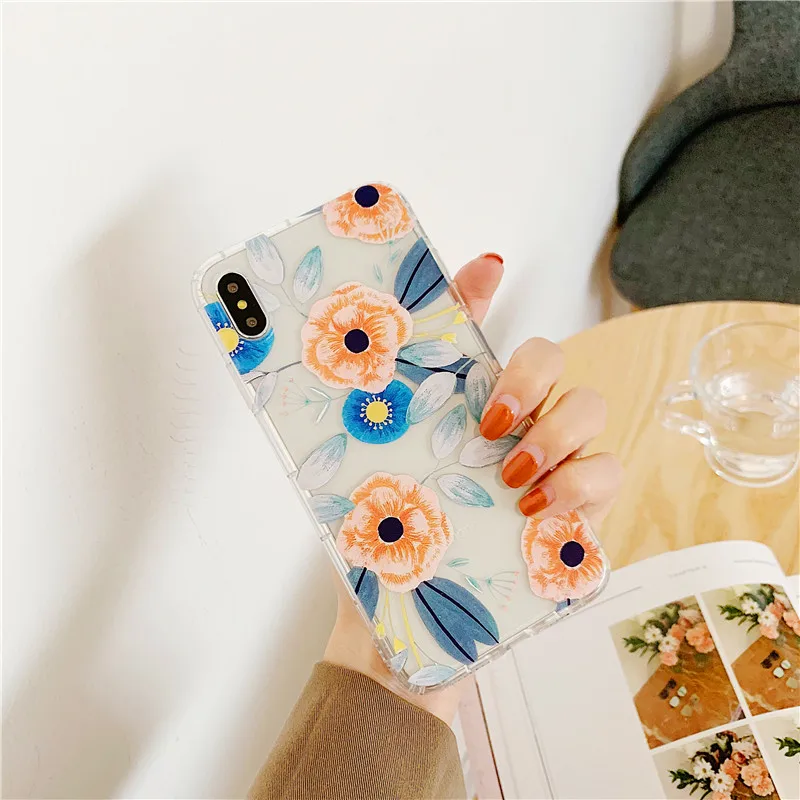 Прозрачный мягкий чехол из ТПУ с цветком кактуса для iphone X 6 S 7 8 plus максимальный XR XS
