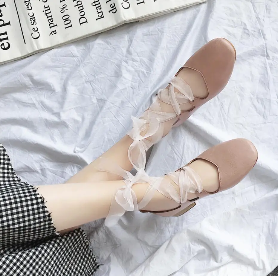 XWWDVV Female spring 2018 new Mori women's shoes with shallow mouth single tied ballet | Обувь