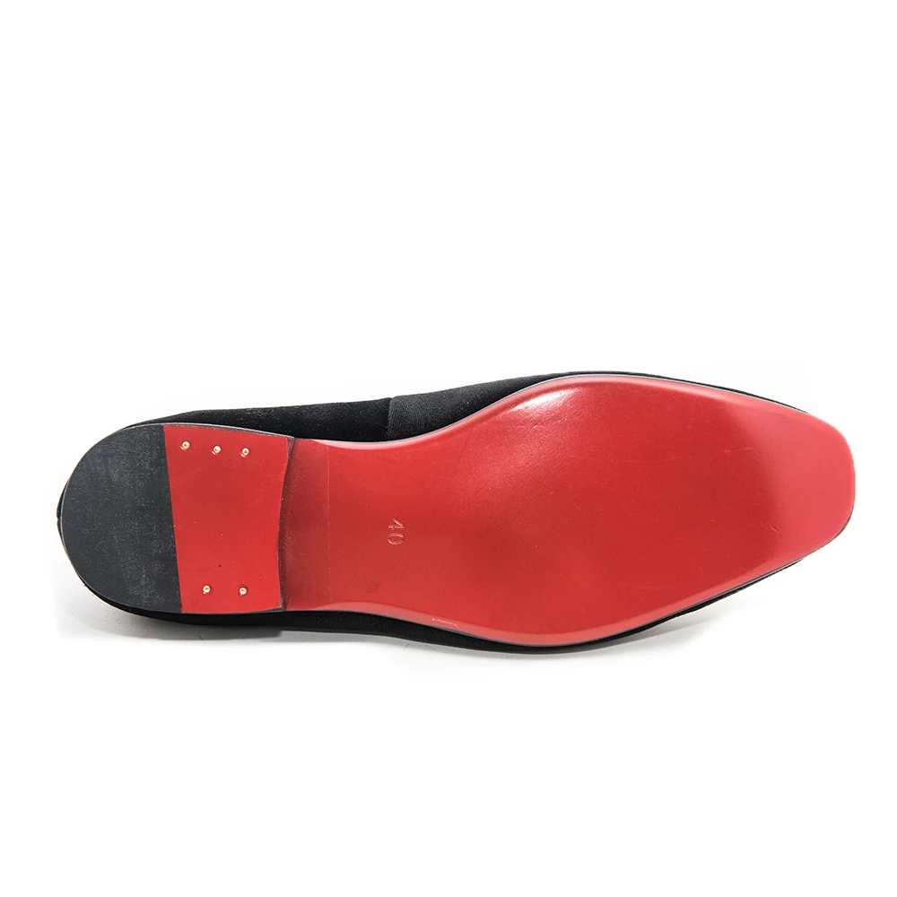 Мужская бархатная обувь Jeder Schuh красно-Пиратская с логотипом дымчатые тапочки
