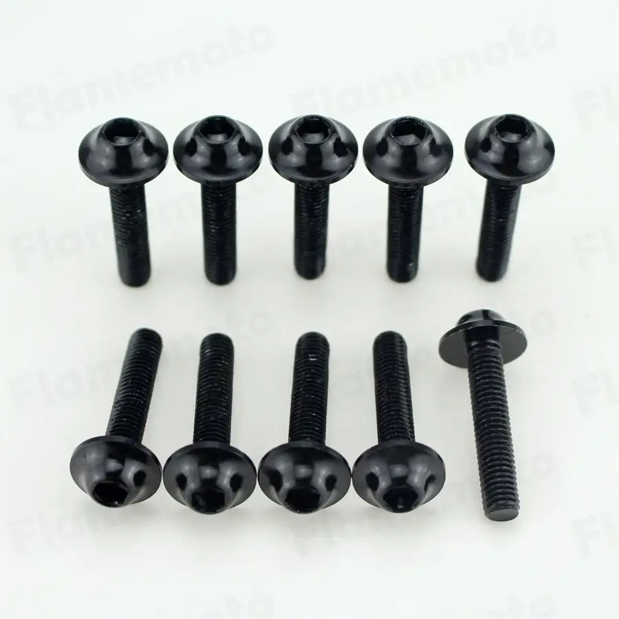 

10pcs Bolts Screw Black Aluminum adornment 5 x 25mm