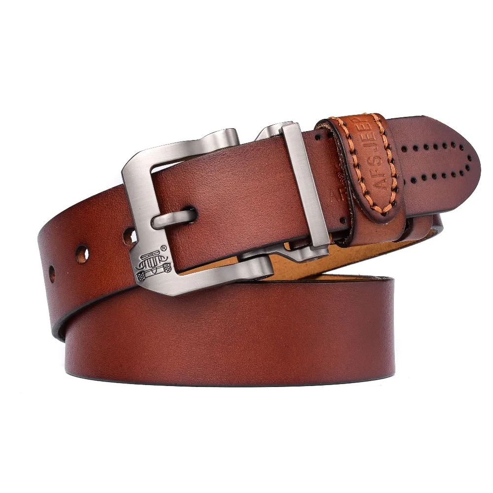 2018 New designer high quality luxury brand 100% cow genuine leather pin buckle belts for men male fashion business | Аксессуары для