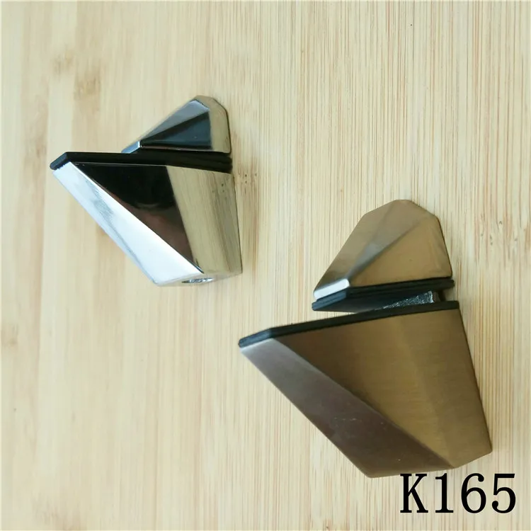 Zinc Alloy Glass Clamps Shelves Support Bracket Clips For 3 to 22mm glass board Tip mouth style Glossy/Satin finished