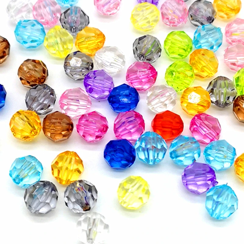 6/8/10/12mm Rondelle Faceted Acrylic Beads Loose Spacer Beads for Handmade DIY Necklace Bracelet Jewelry Making Wholesale 6/8/10/12mm Rondelle Faceted Acrylic Beads Loose Spacer Beads for Handmade DIY Necklace Bracelet Jewelry Making Wholesale