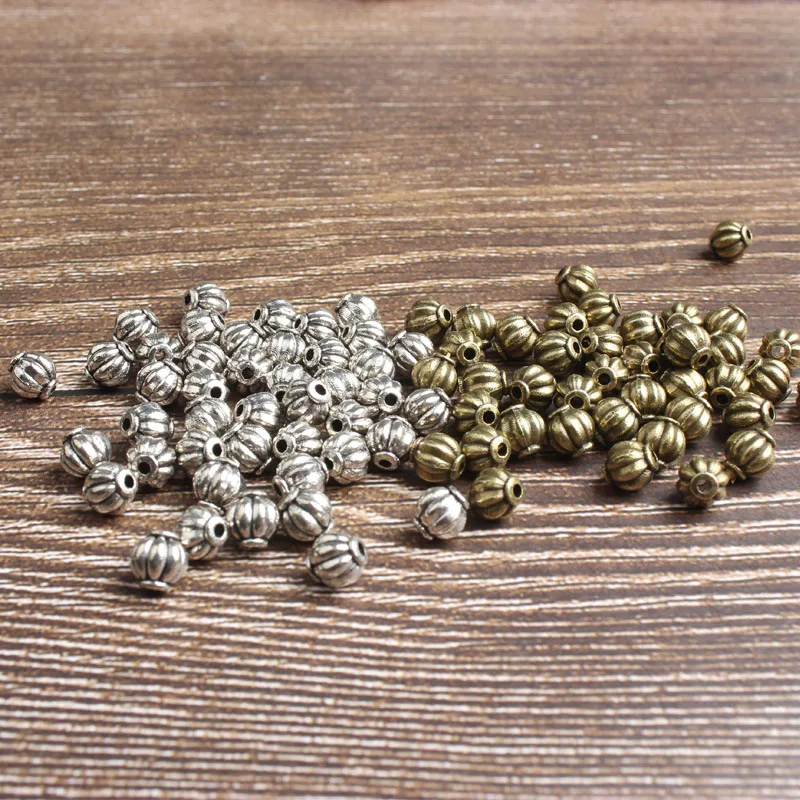 

6MM 56pcs Pumpkin shape loose beads DIY men and women bracelet necklace ankle and Accessories wholesale