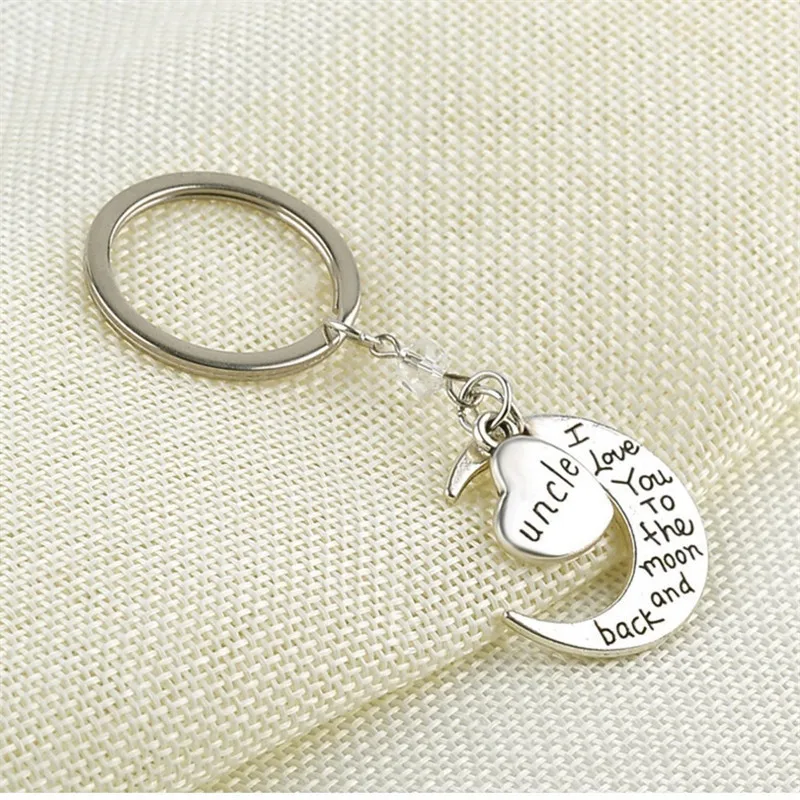 MISANANRYNE Sliver Color Alloy Keychains Mom I Love You To the Moon and Back Creative Heart Shape Key Chain Bag Pendant | Украшения и