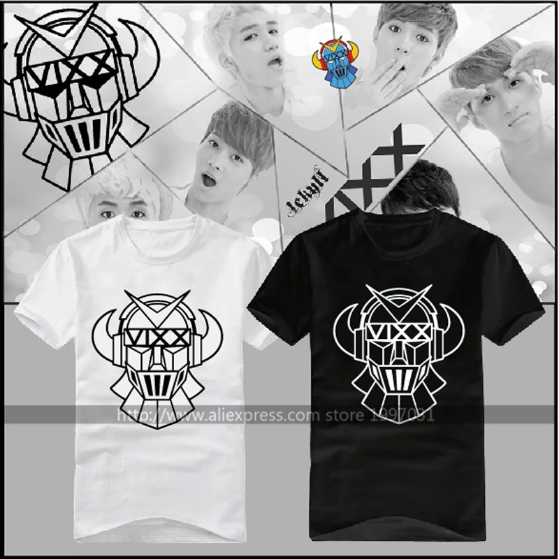 KPOP vixx super hero Ravi N Leo Ken Hyuk Hongbin футболка с короткими рукавами и логотипом того же