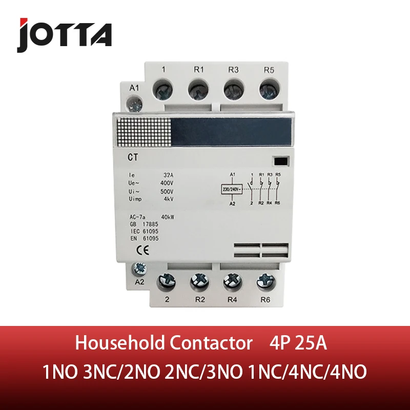 Фото 4P 25A 220V/230V 50/60HZ din rail AC контактор для дома Обустройство 4P 25A 220V/230V 50/60HZ din rail AC контактор для дома Обустройство
